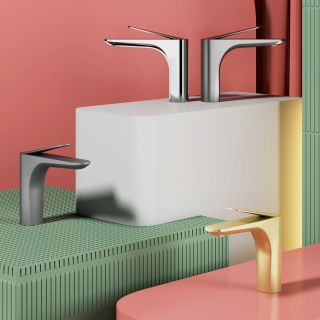 Смеситель для раковины Raglo R21.10.03 золотой сатин